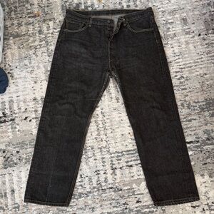 Levi's Men's Straight Fit Black Button Fly 501 Jeans